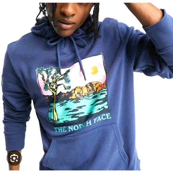 The North Face Other - The North‎ Face Mens Small Blue Graphic Injection Hoodie Sweatshirt Outdoor Hike